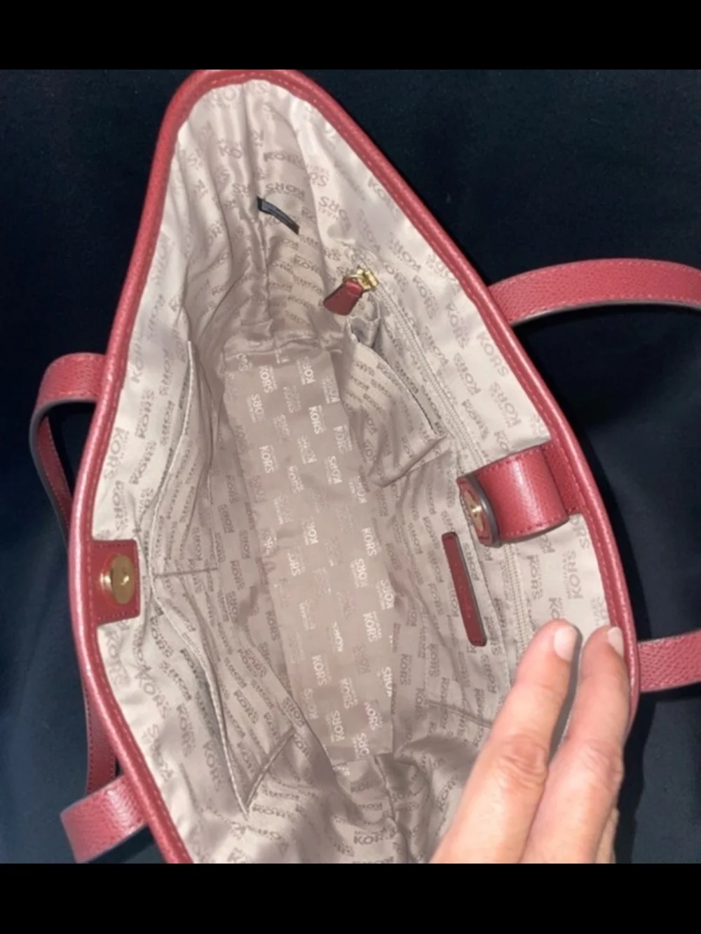 NWOT Michael Kors Burgundy Tote Bag with Gold Hardware